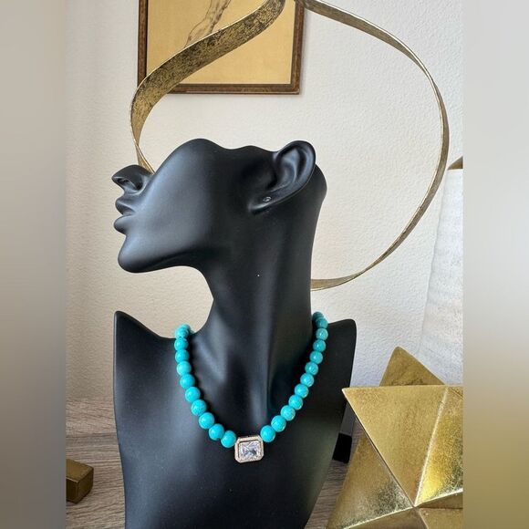 Turquoise Beaded Necklace N856 - Picture 5 of 5